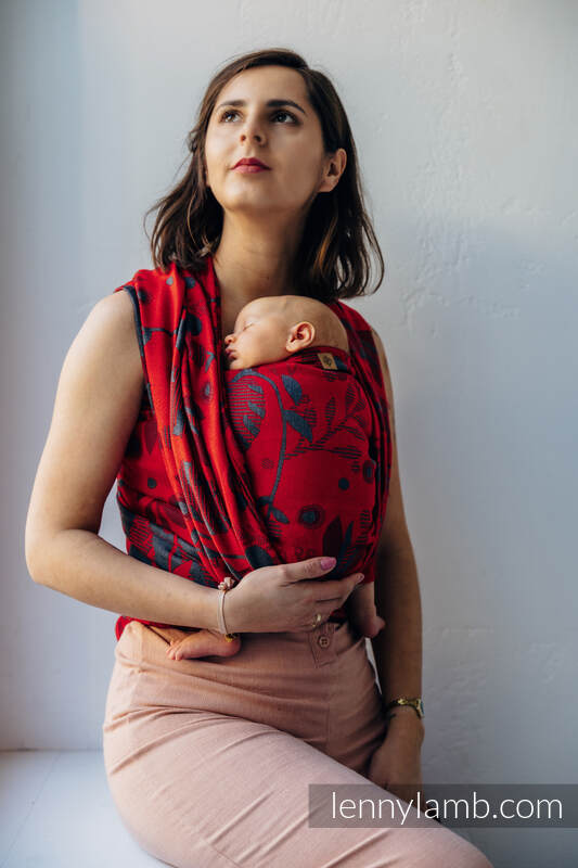 Żakardowa chusta do noszenia dzieci (45% wełna merino, 32% bawełna czesana, 23% jedwab morwowy) - EKSPERYMENT nr 38 - rozmiar S #babywearing