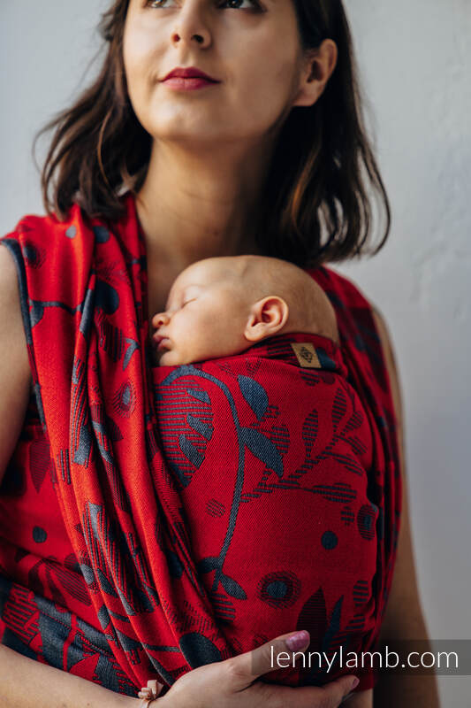 Żakardowa chusta do noszenia dzieci (45% wełna merino, 32% bawełna czesana, 23% jedwab morwowy) - EKSPERYMENT nr 38 - rozmiar S #babywearing