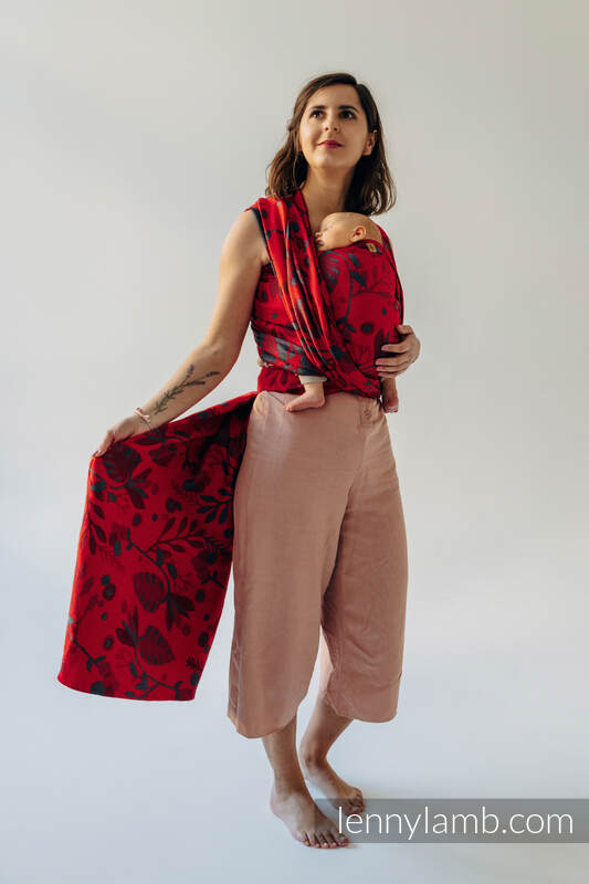 Żakardowa chusta do noszenia dzieci (45% wełna merino, 32% bawełna czesana, 23% jedwab morwowy) - EKSPERYMENT nr 38 - rozmiar S #babywearing