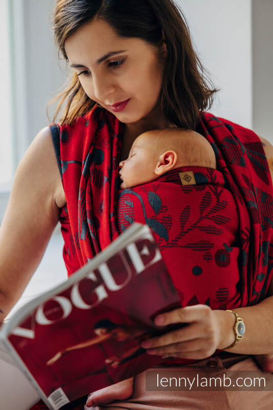 Żakardowa chusta do noszenia dzieci (45% wełna merino, 32% bawełna czesana, 23% jedwab morwowy) - EKSPERYMENT nr 38 - rozmiar S #babywearing