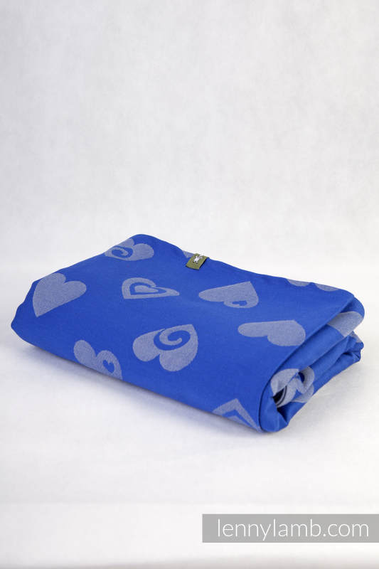 Baby Wrap, Jacquard Weave (100% cotton) - SWEETHEART BLUE & GRAY - size S #babywearing