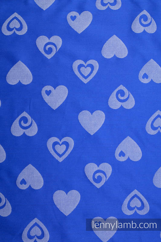 Nosidło Klamrowe ONBUHIMO z tkaniny żakardowej (100% bawełna), rozmiar Standard - SERDUSZKA NIEBIESKI z SZARYM #babywearing