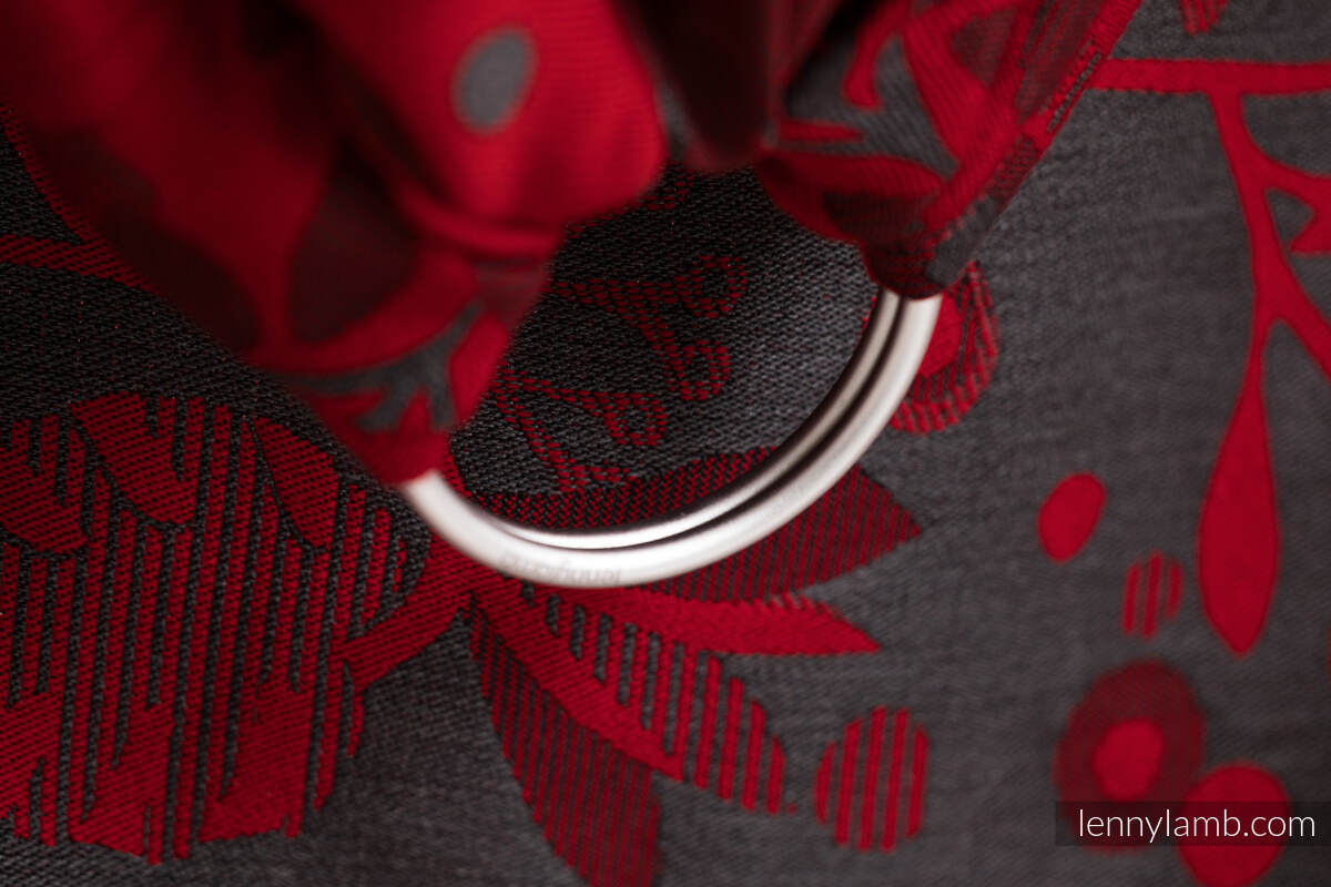Żakardowa chusta kółkowa do noszenia dzieci (45% wełna merino, 32% bawełna czesana, 23% jedwab morwowy) ramię bez zakładek - EKSPERYMENT nr 38 - standard 1.8m #babywearing