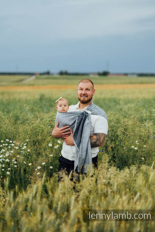 Ring Sling, Chevron Weave, with gathered shoulder (100% linen) - ARROW - WAVE - standard 1.8m #babywearing