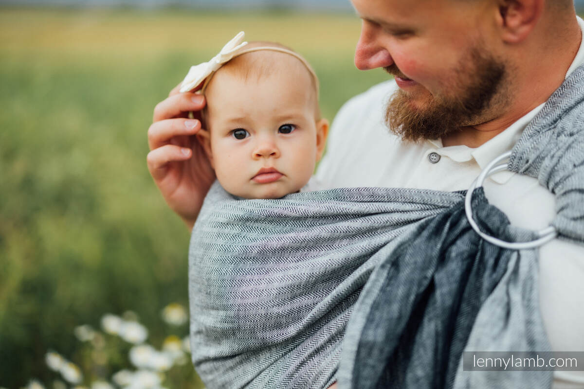 Ring Sling, Chevron Weave, with gathered shoulder (100% linen) - ARROW - WAVE - standard 1.8m #babywearing
