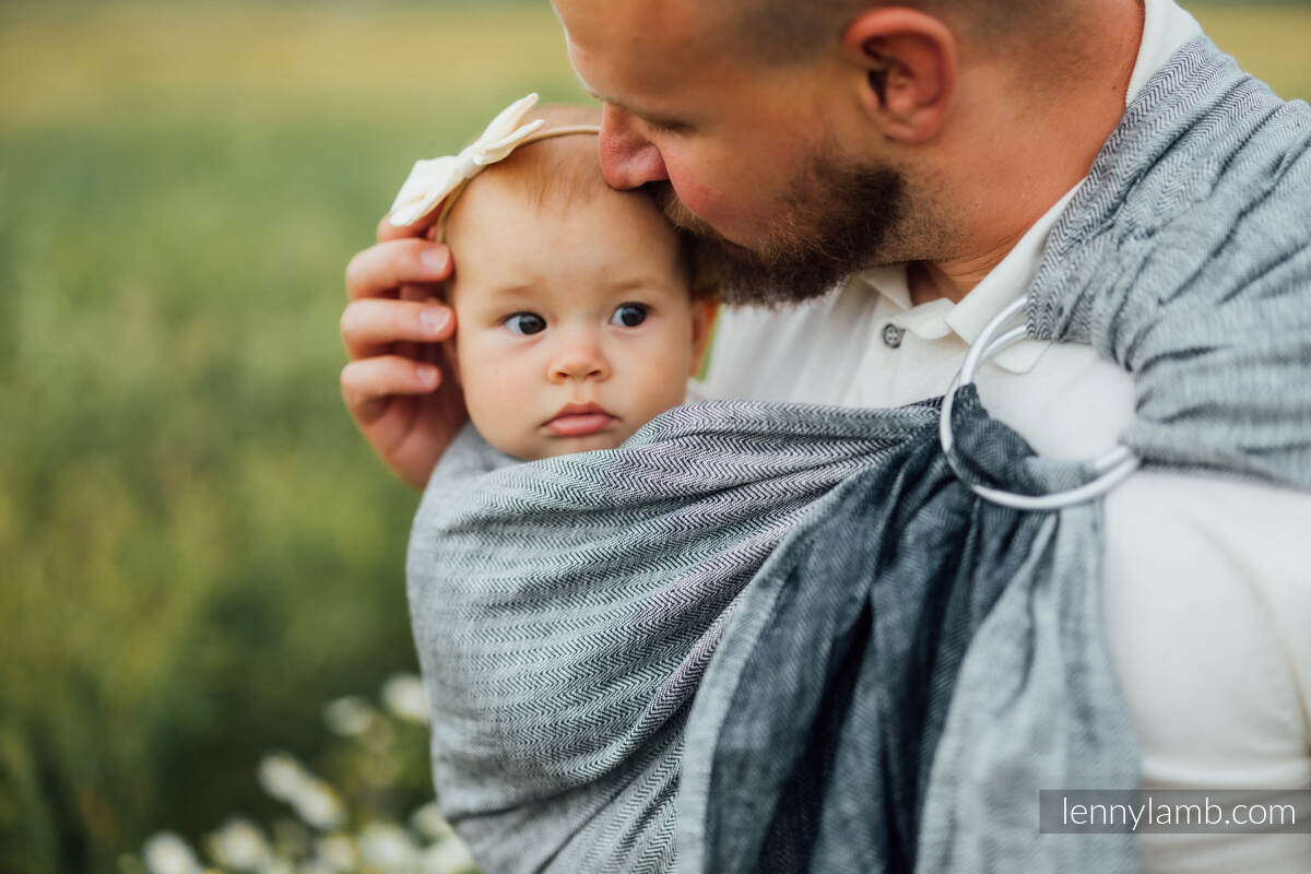 Ring Sling, Chevron Weave, with gathered shoulder (100% linen) - ARROW - WAVE - standard 1.8m #babywearing