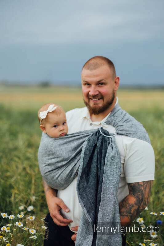 Ring Sling, Chevron Weave, with gathered shoulder (100% linen) - ARROW - WAVE - standard 1.8m #babywearing
