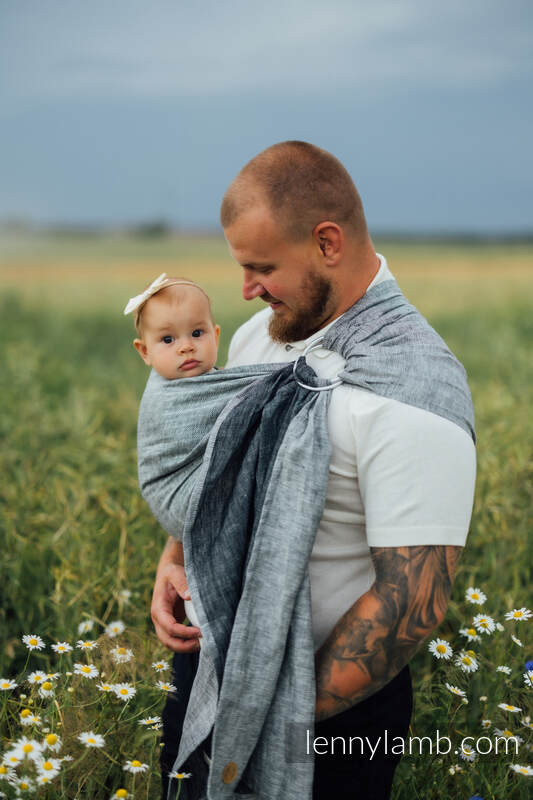 Ring Sling, Chevron Weave, with gathered shoulder (100% linen) - ARROW - WAVE - standard 1.8m #babywearing