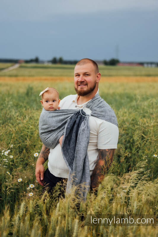 Ring Sling, Chevron Weave, with gathered shoulder (100% linen) - ARROW - WAVE - standard 1.8m #babywearing