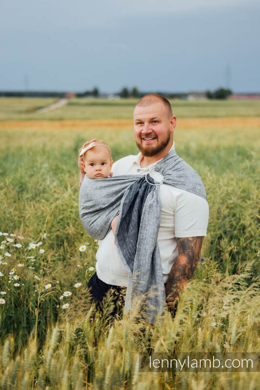 Ring Sling, Chevron Weave, with gathered shoulder (100% linen) - ARROW - WAVE - standard 1.8m #babywearing