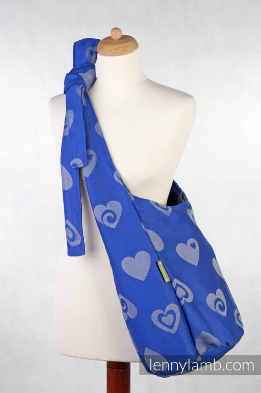 Hobo Bag made of woven fabric, 100 % cotton- SWEETHEART BLUE & GRAY, Rewerse #babywearing