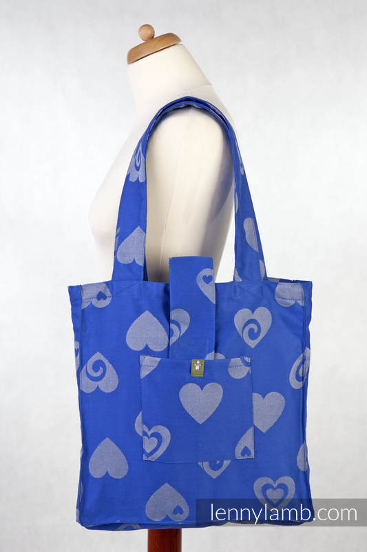 Shoulder bag made of wrap fabric (100% cotton) - SWEETHEART BLUE & GRAY - standard size 37cmx37cm #babywearing