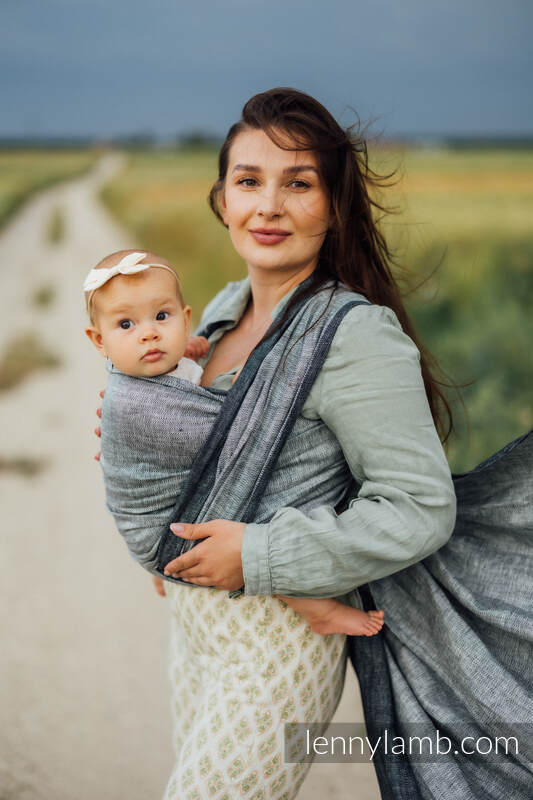 Baby Wrap, chevron weave (100% linen) - ARROW - WAVE - size XS #babywearing
