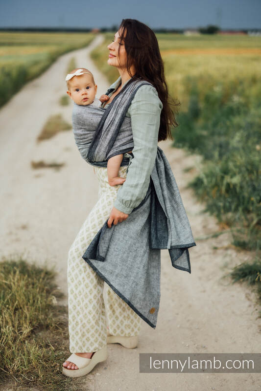 Baby Wrap, chevron weave (100% linen) - ARROW - WAVE - size XS #babywearing