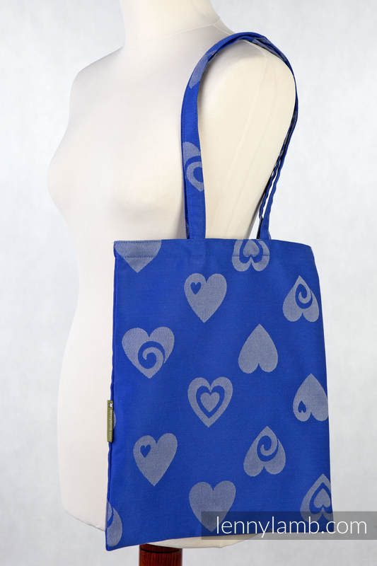 Shopping bag (made of wrap fabric) - SWEETHEART BLUE & GRAY  #babywearing
