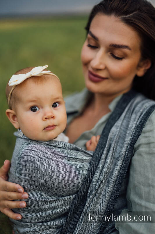 Baby Wrap, chevron weave (100% linen) - ARROW - WAVE - size XS #babywearing