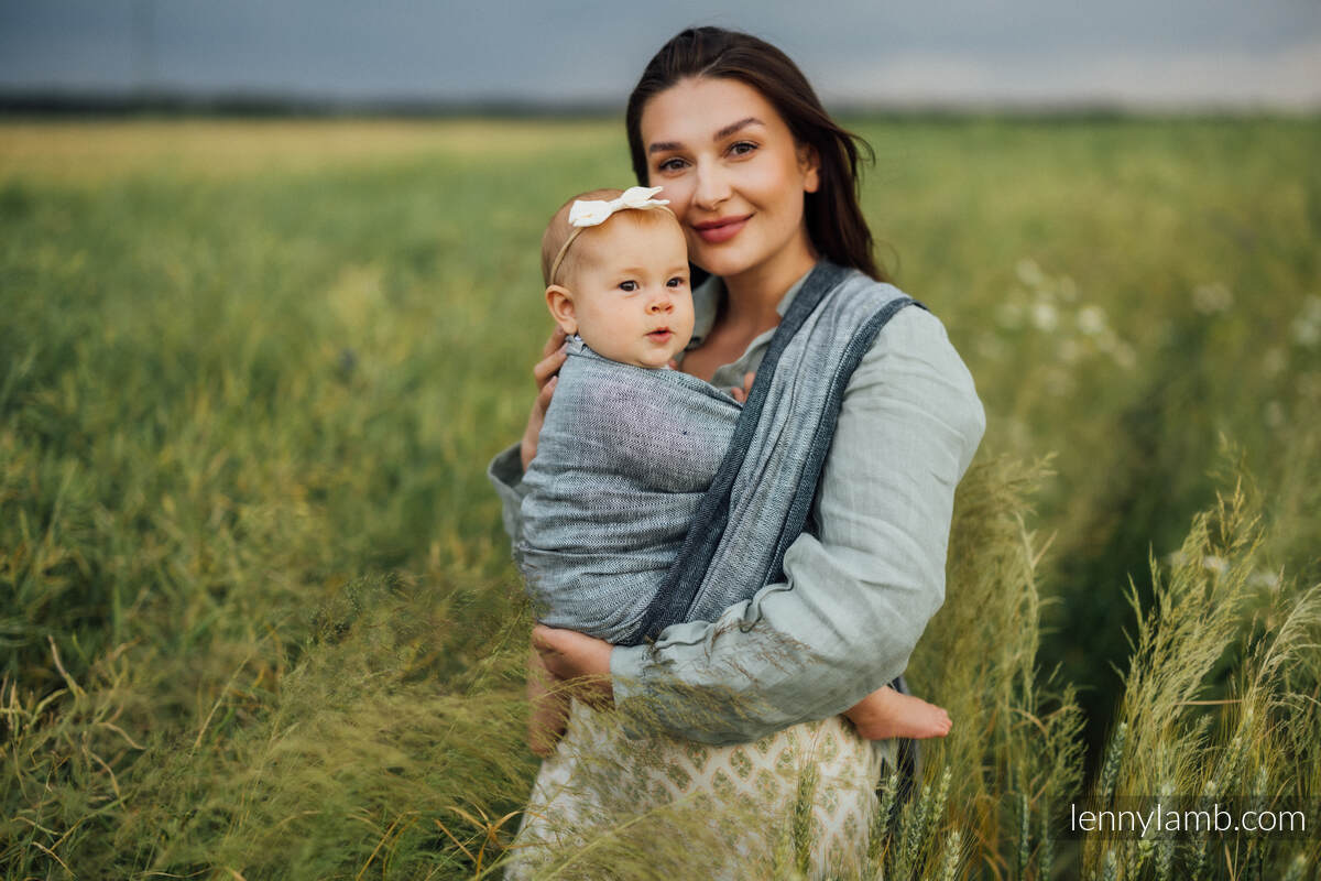 Baby Wrap, chevron weave (100% linen) - ARROW - WAVE - size XS #babywearing