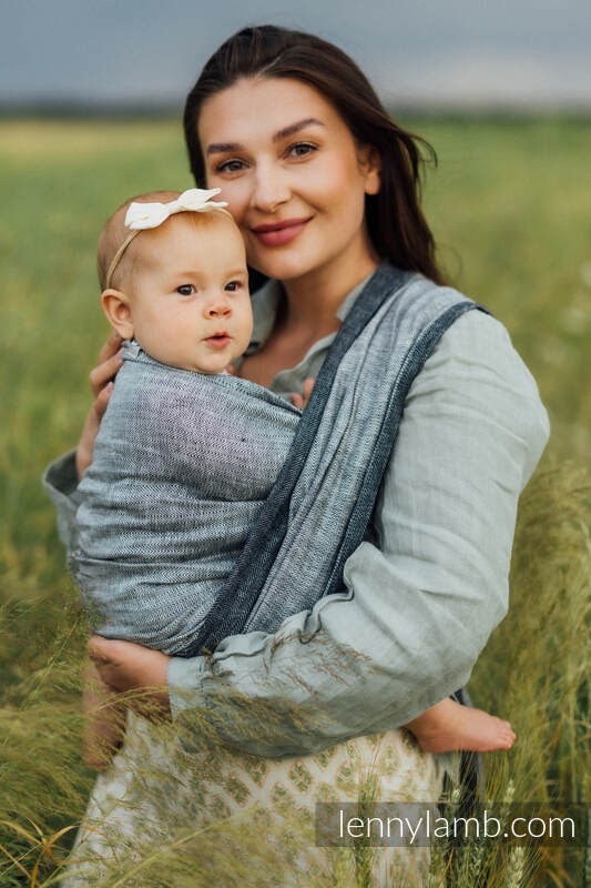 Baby Wrap, chevron weave (100% linen) - ARROW - WAVE - size XS #babywearing