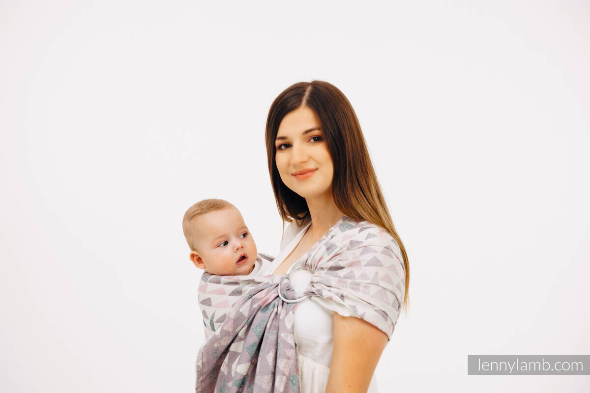 Fascia ad anelli, tessitura Jacquard (61% cotone, 39% viscosa di bamboo) - spalla aperta - EAGLE ROCKS - PEAK - taglia standard 1.8m  #babywearing