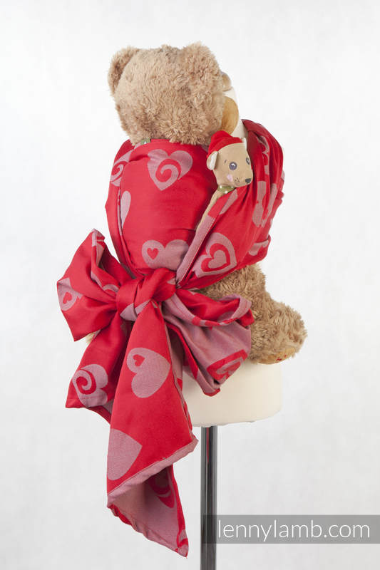 Doll Sling, Jacquard Weave, 100% cotton - SWEETHEART RED & GRAY #babywearing