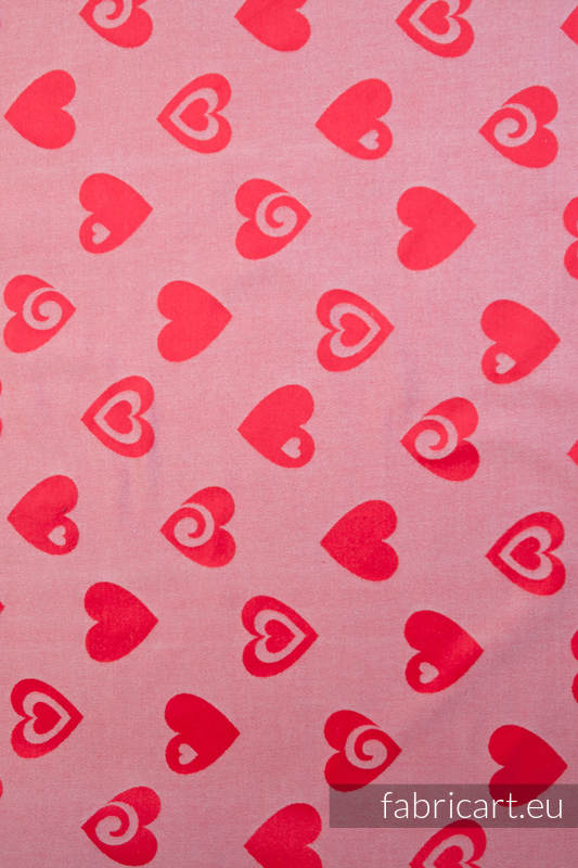 SERDUSZKA CZERWONY z SZARYM, tkanina żakardowa, 100% bawełna, szerokość 140 cm #babywearing