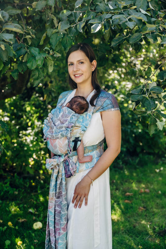 Porte-bébé LennyHybrid Half Buclke, taille standard, jacquard, 100% coton - TANGLED - PLAIT (grade B) #babywearing
