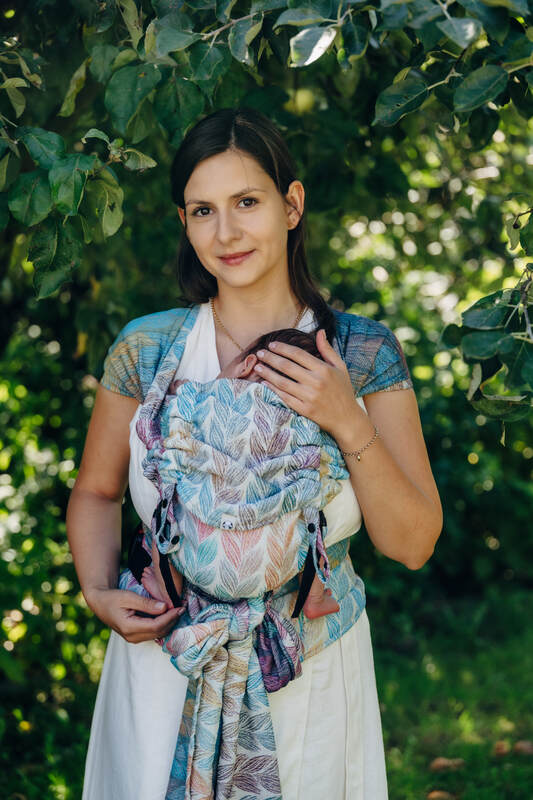 Porte-bébé LennyHybrid Half Buclke, taille standard, jacquard, 100% coton - TANGLED - PLAIT (grade B) #babywearing