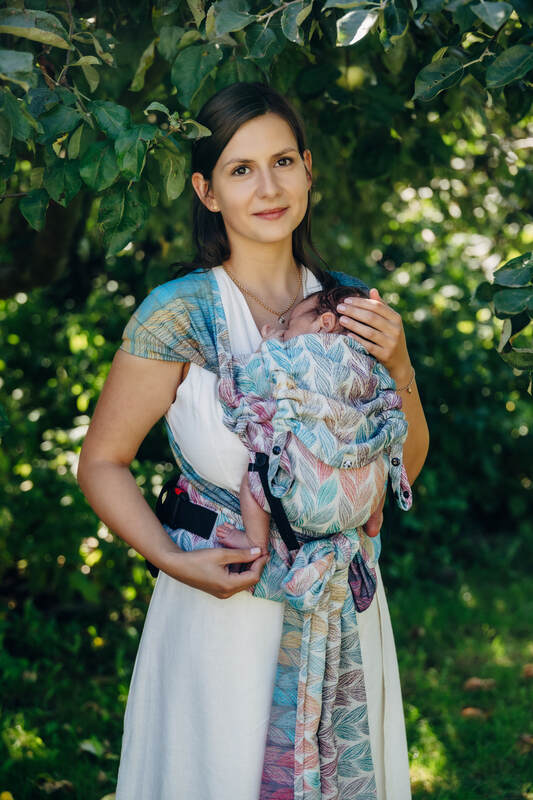 Porte-bébé LennyHybrid Half Buclke, taille standard, jacquard, 100% coton - TANGLED - PLAIT (grade B) #babywearing