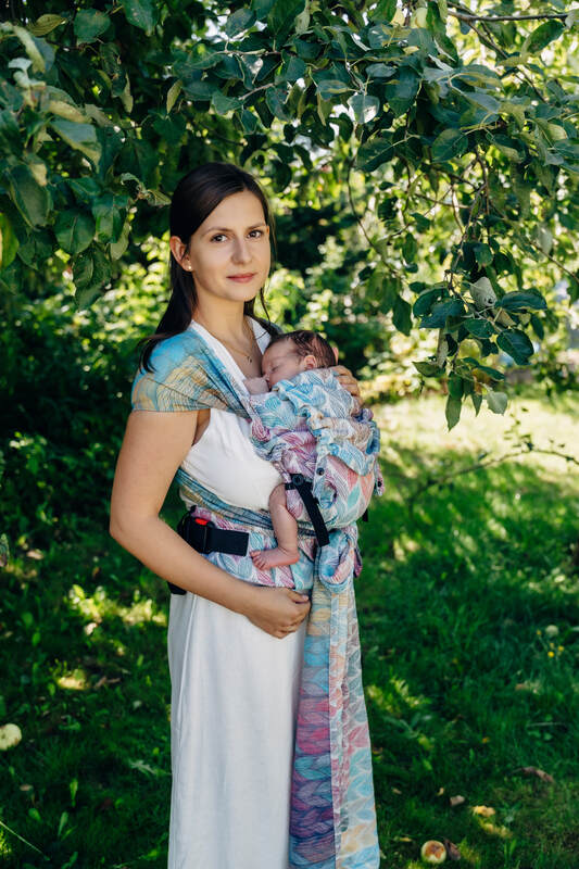 Porte-bébé LennyHybrid Half Buclke, taille standard, jacquard, 100% coton - TANGLED - PLAIT (grade B) #babywearing