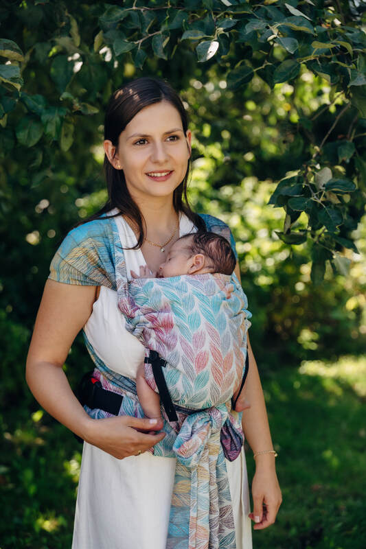 Porte-bébé LennyHybrid Half Buclke, taille standard, jacquard, 100% coton - TANGLED - PLAIT (grade B) #babywearing