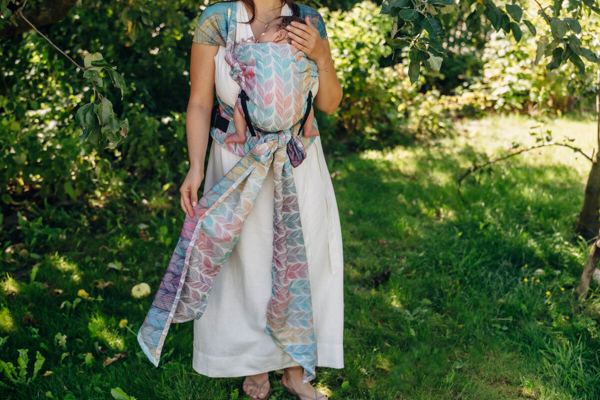 Porte-bébé LennyHybrid Half Buclke, taille standard, jacquard, 100% coton - TANGLED - PLAIT (grade B) #babywearing