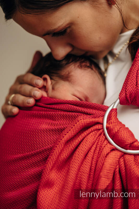 Ring Sling, Herringbone Weave (100% cotton) - with gathered shoulder - LITTLE HERRINGBONE SEDONA - standard 1.8m #babywearing