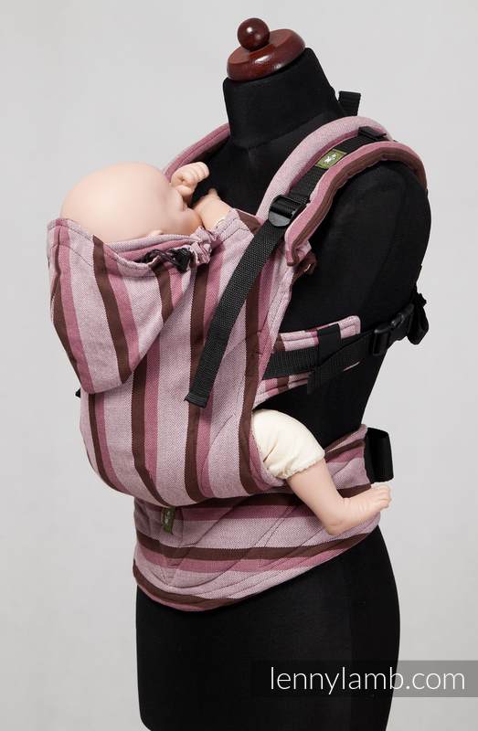 Nosidełko Ergonomiczne z tkaniny skośnokrzyżowej 100% bawełna , Baby Size, NADZIEWANA CZEKOLADA #babywearing