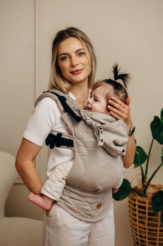 LennyGo Ergonomic Carrier, Baby Size, broken-twill weave 100% cotton - PEANUT BUTTER #babywearing