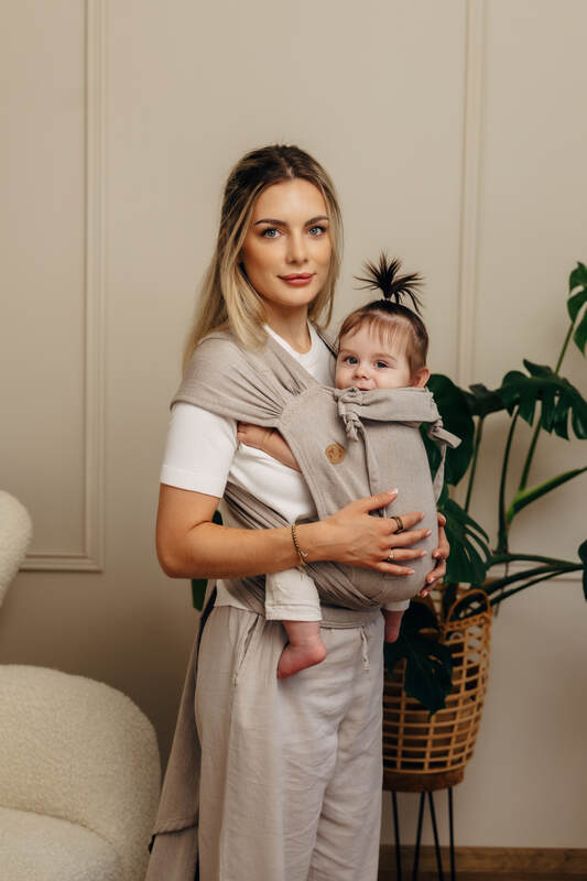 WRAP-TAI carrier Mini, broken-twill weave - 100% cotton - with hood - PEANUT BUTTER #babywearing