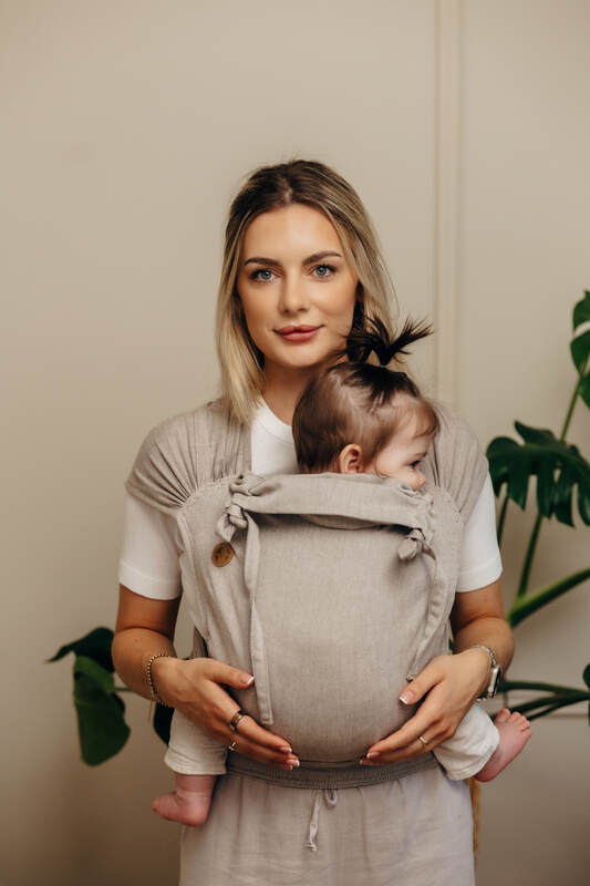 WRAP-TAI carrier Mini, broken-twill weave - 100% cotton - with hood - PEANUT BUTTER #babywearing