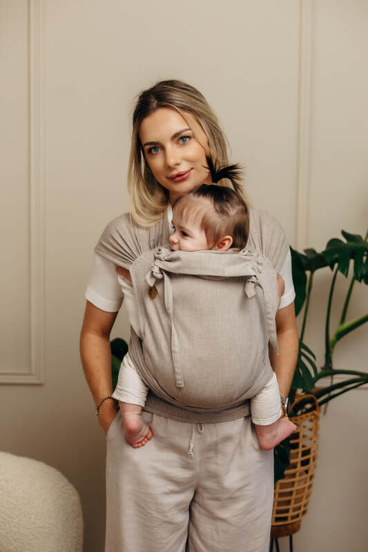 WRAP-TAI carrier Mini, broken-twill weave - 100% cotton - with hood - PEANUT BUTTER #babywearing