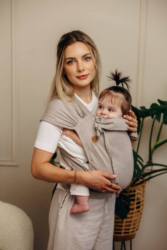 WRAP-TAI carrier Mini, broken-twill weave - 100% cotton - with hood - PEANUT BUTTER #babywearing