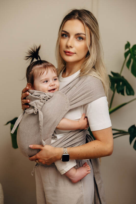 WRAP-TAI carrier Mini, broken-twill weave - 100% cotton - with hood - PEANUT BUTTER #babywearing