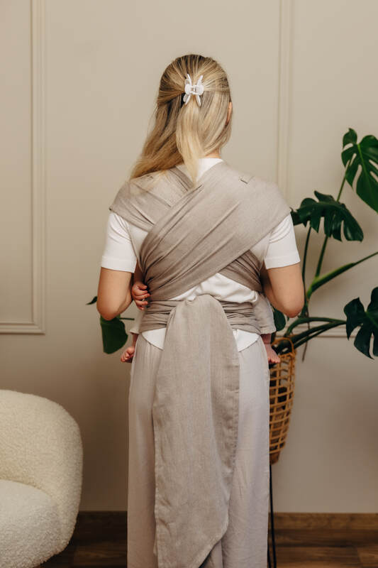 WRAP-TAI carrier Mini, broken-twill weave - 100% cotton - with hood - PEANUT BUTTER #babywearing