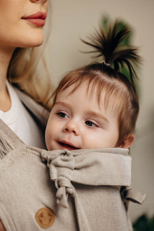 WRAP-TAI carrier Mini, broken-twill weave - 100% cotton - with hood - PEANUT BUTTER #babywearing