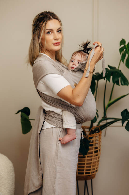 WRAP-TAI carrier Mini, broken-twill weave - 100% cotton - with hood - PEANUT BUTTER #babywearing
