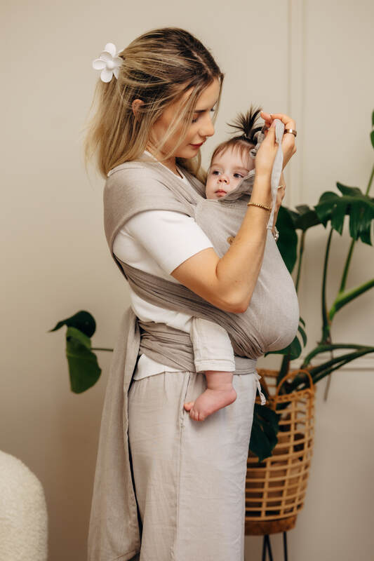 WRAP-TAI carrier Mini, broken-twill weave - 100% cotton - with hood - PEANUT BUTTER #babywearing