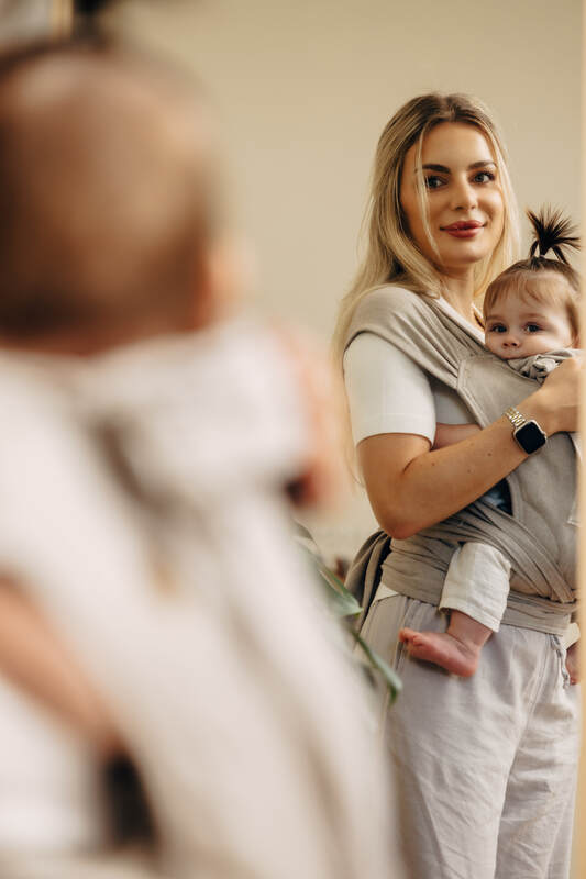 WRAP-TAI carrier Mini, broken-twill weave - 100% cotton - with hood - PEANUT BUTTER #babywearing