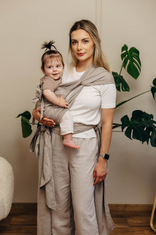 WRAP-TAI carrier Mini, broken-twill weave - 100% cotton - with hood - PEANUT BUTTER #babywearing