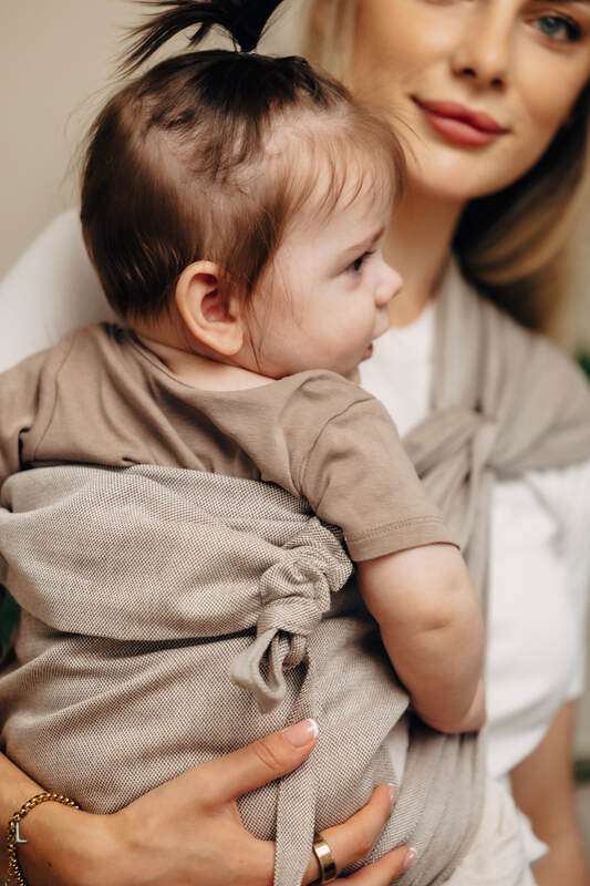 WRAP-TAI carrier Mini, broken-twill weave - 100% cotton - with hood - PEANUT BUTTER #babywearing