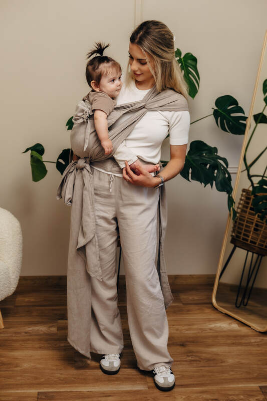 WRAP-TAI carrier Mini, broken-twill weave - 100% cotton - with hood - PEANUT BUTTER #babywearing