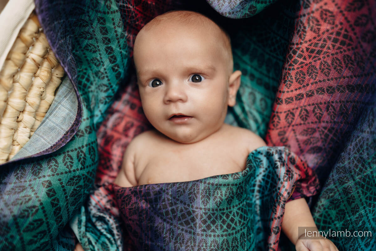 Mulldecke - PEACOCK'S TAIL - BLACK OPAL SMOKY (grad B) #babywearing