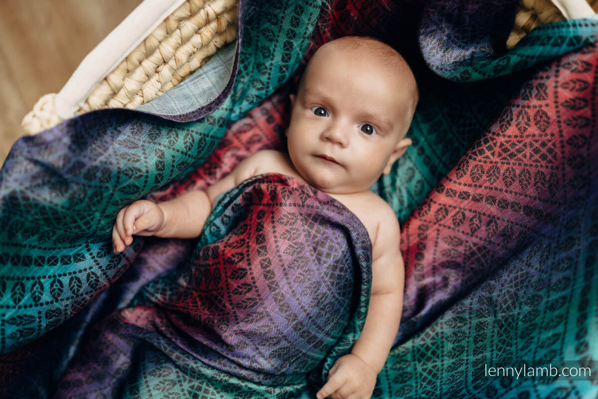 Mulldecke - PEACOCK'S TAIL - BLACK OPAL SMOKY (grad B) #babywearing