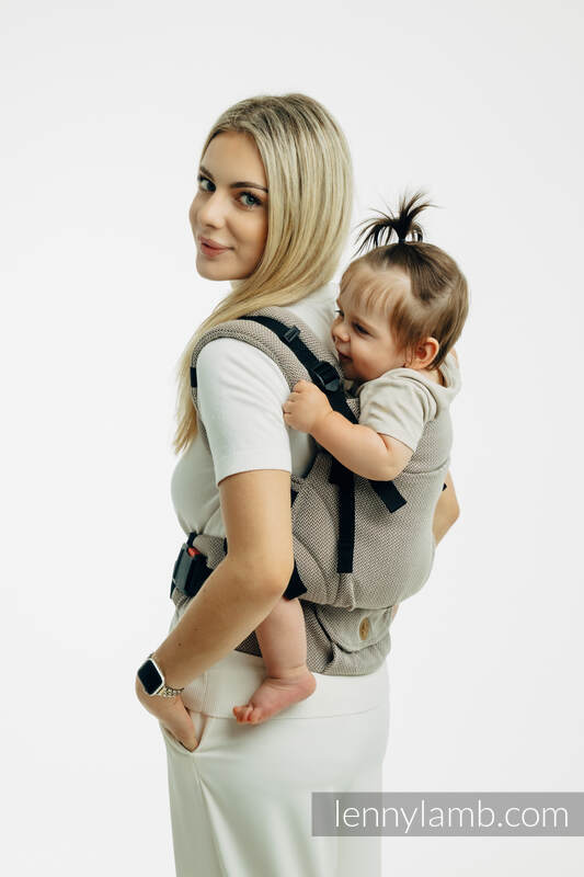LennyUpGrade PRO - ρυθμιζόμενο μάρσιπο, Μέγεθος Κανονικό, LITTLE HERRINGBONE - ALMOND  #babywearing